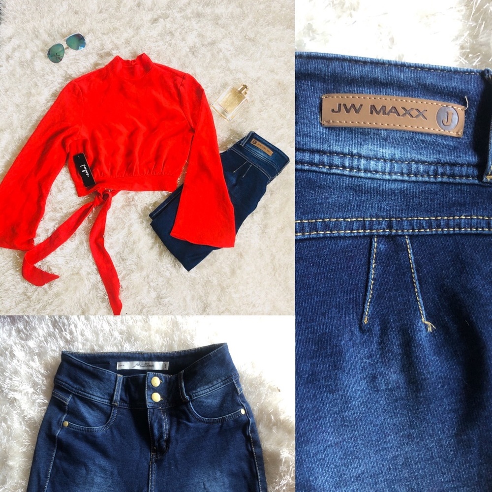 BUNDLE LULUS backless long bell sleeves top JEANS